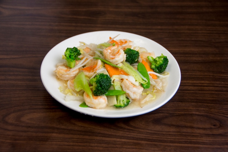 sf05. jumbo peeled shrimp with vegetables 蔬菜大虾